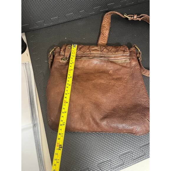 Civico 93 Taupe‎ Crossbody Basket Weave Genuine Leather Made In Italy BOHO - Picture 10 of 11